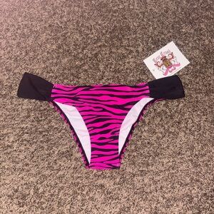 NWT Pink Zebra Bikini Bottoms